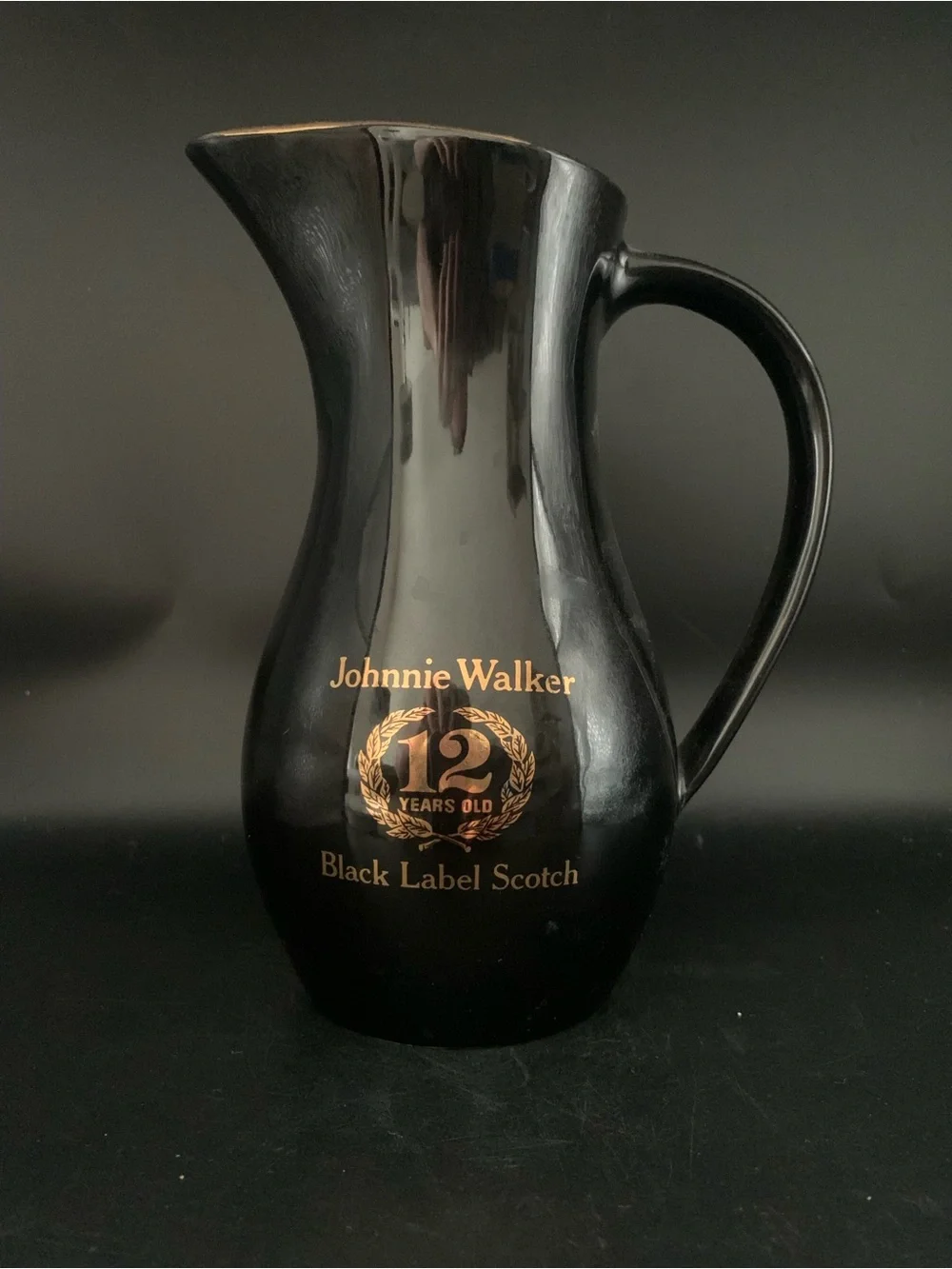 Vintage Johnnie Walker 12 Year Old Black Label Scotch Pitcher Wade England